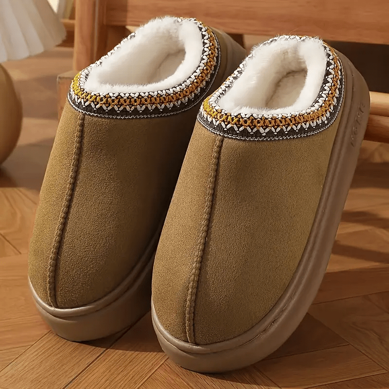 Women Cozy Plush Slippers Soft Indoor Shoes with EVA Sole, 4 Colors