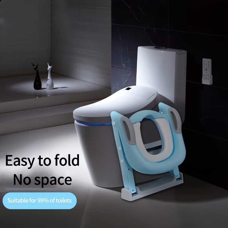 Kids Toilet Seat with Auxiliary Ladder for Bathroom Safety and Comfort