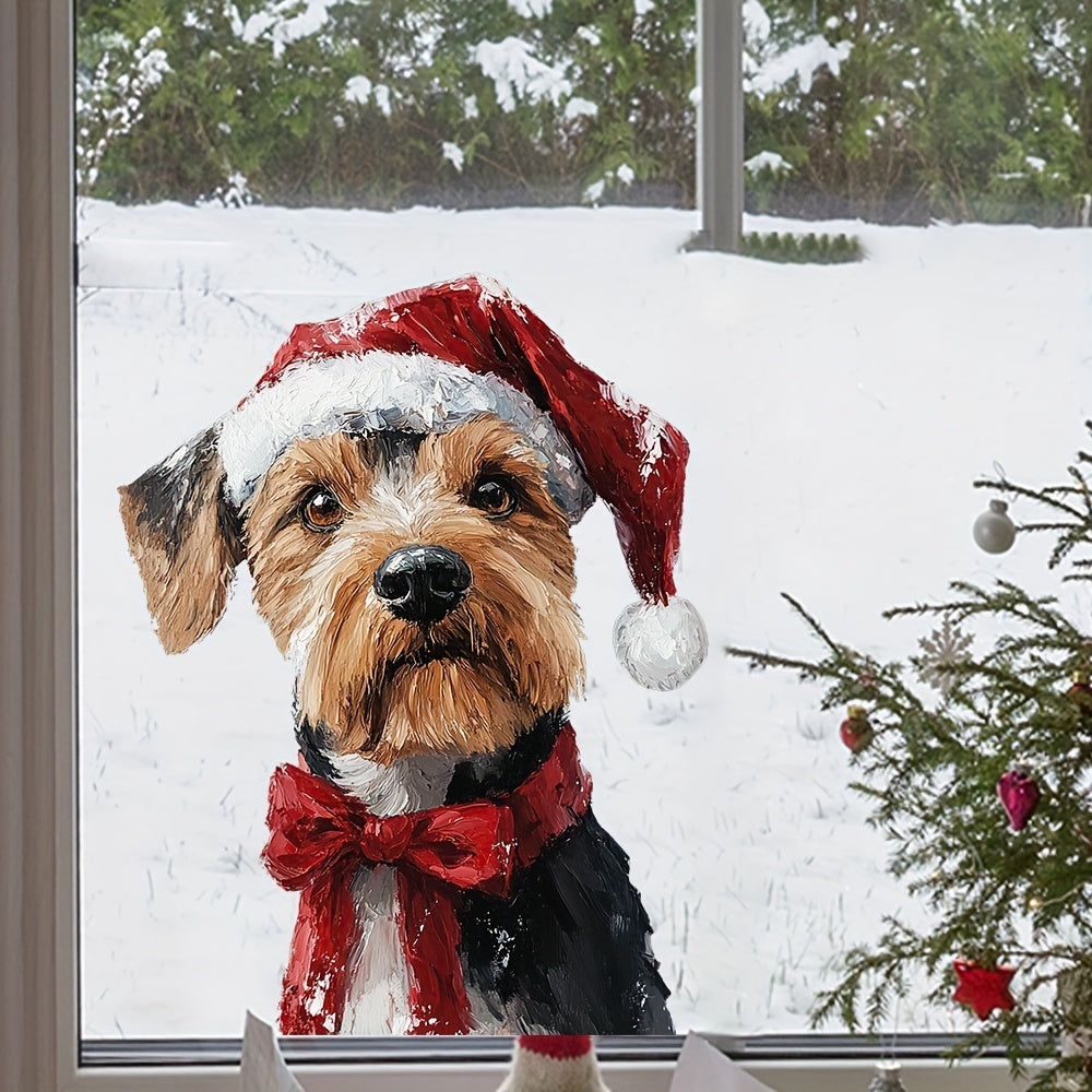 Christmas Window Clings Dog and Giraffe Holiday Decor for Home and Parties