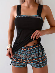 Women's Ethnic-Inspired Two-Piece Swimsuit Polyester High Stretch Beachwear
