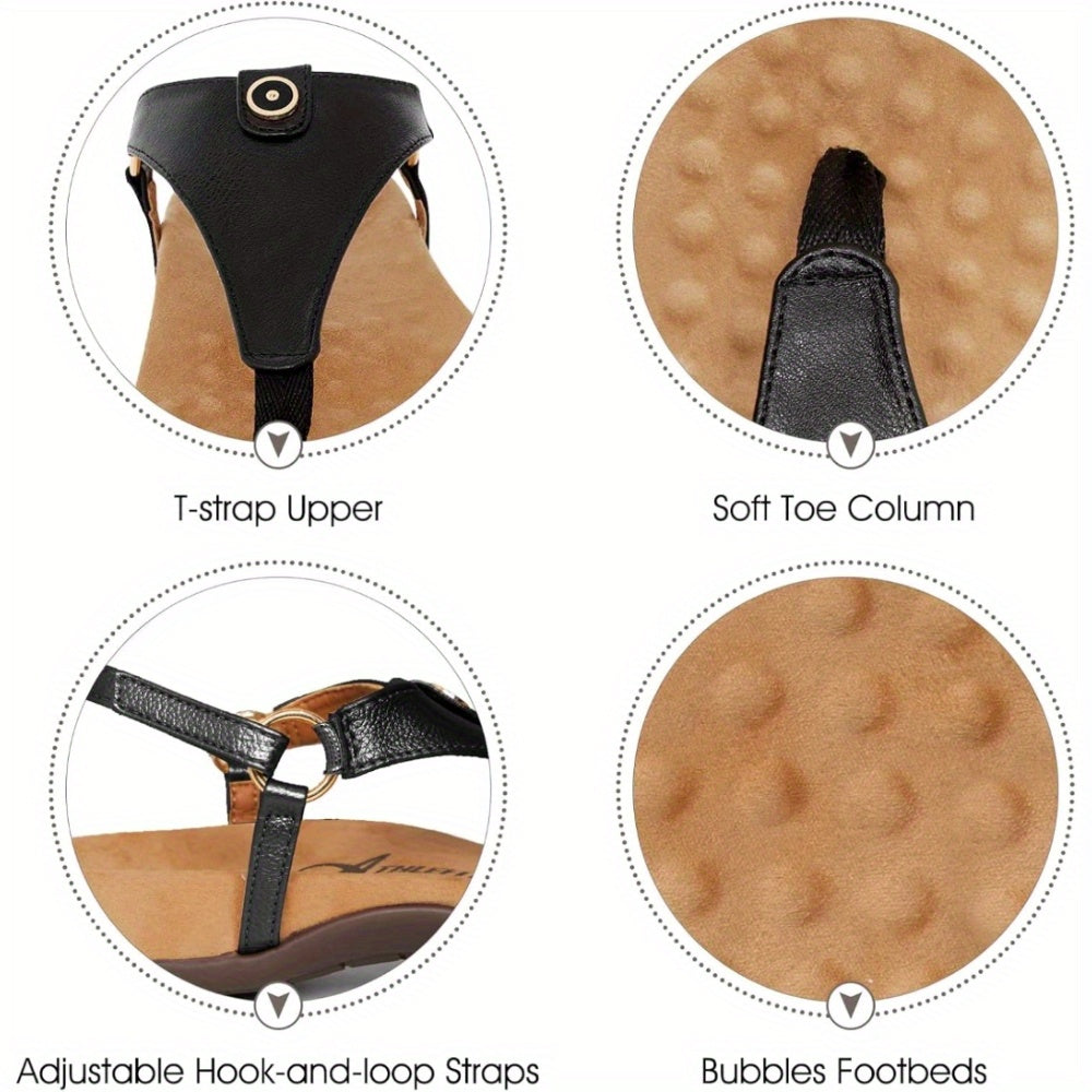 Women Orthopedic Cotton Open-Toe Sandals Supportive Slip-On Summer Shoes