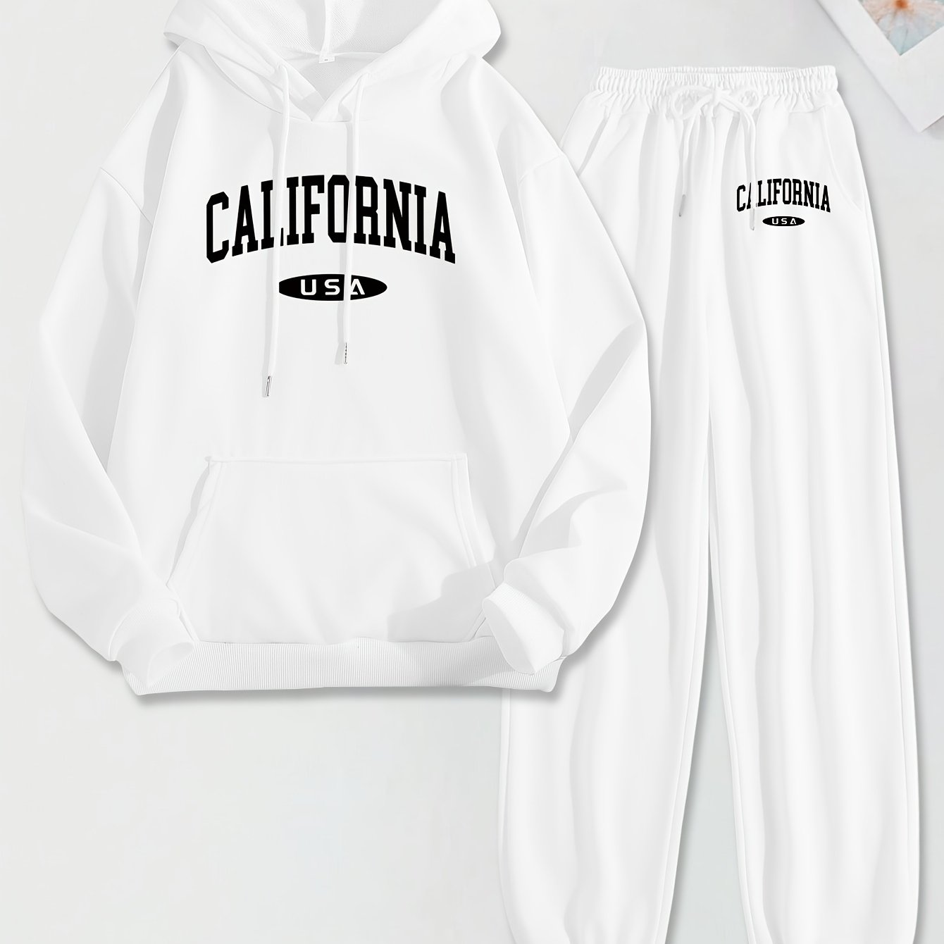 Комплект женского худи осень/зима с узором свитера