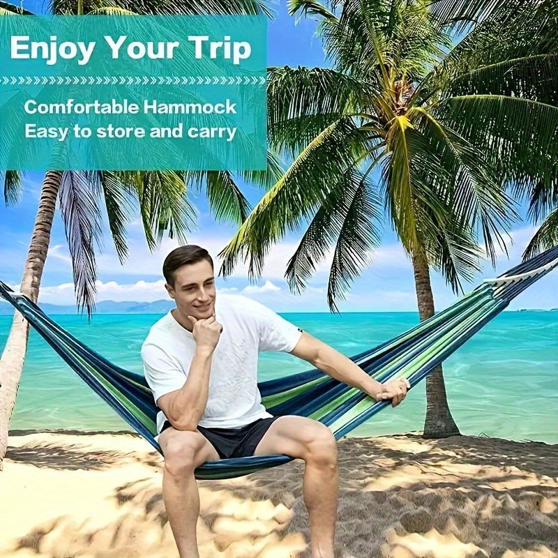 Double Canvas Hammock for Two People Outdoor Garden Relaxation Red