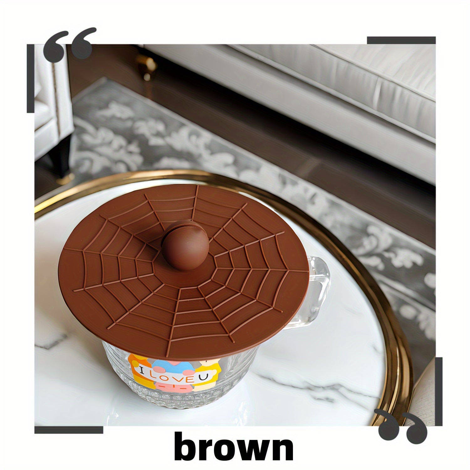 Silicone Cup Lid with Spoon Set Reusable Leakproof Cover for Ceramic Glass Tea Mug