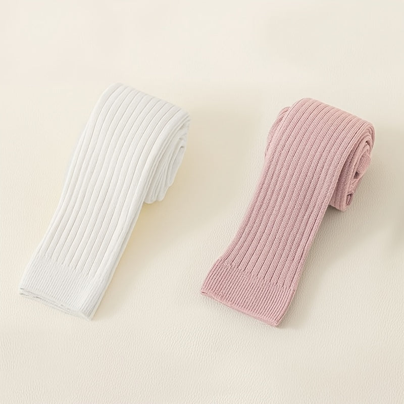 2-Pack Bolalar Uchun Paxta Aralashmasidan Yasalgan O'rta Bo'yli Legginglar - Bir Rangli, Cho'ziluvchan, Havo O'tkazuvchi, Har Mavsumga Mos Tights 12 Yoshgacha - Faqat Qo'l Yuvish