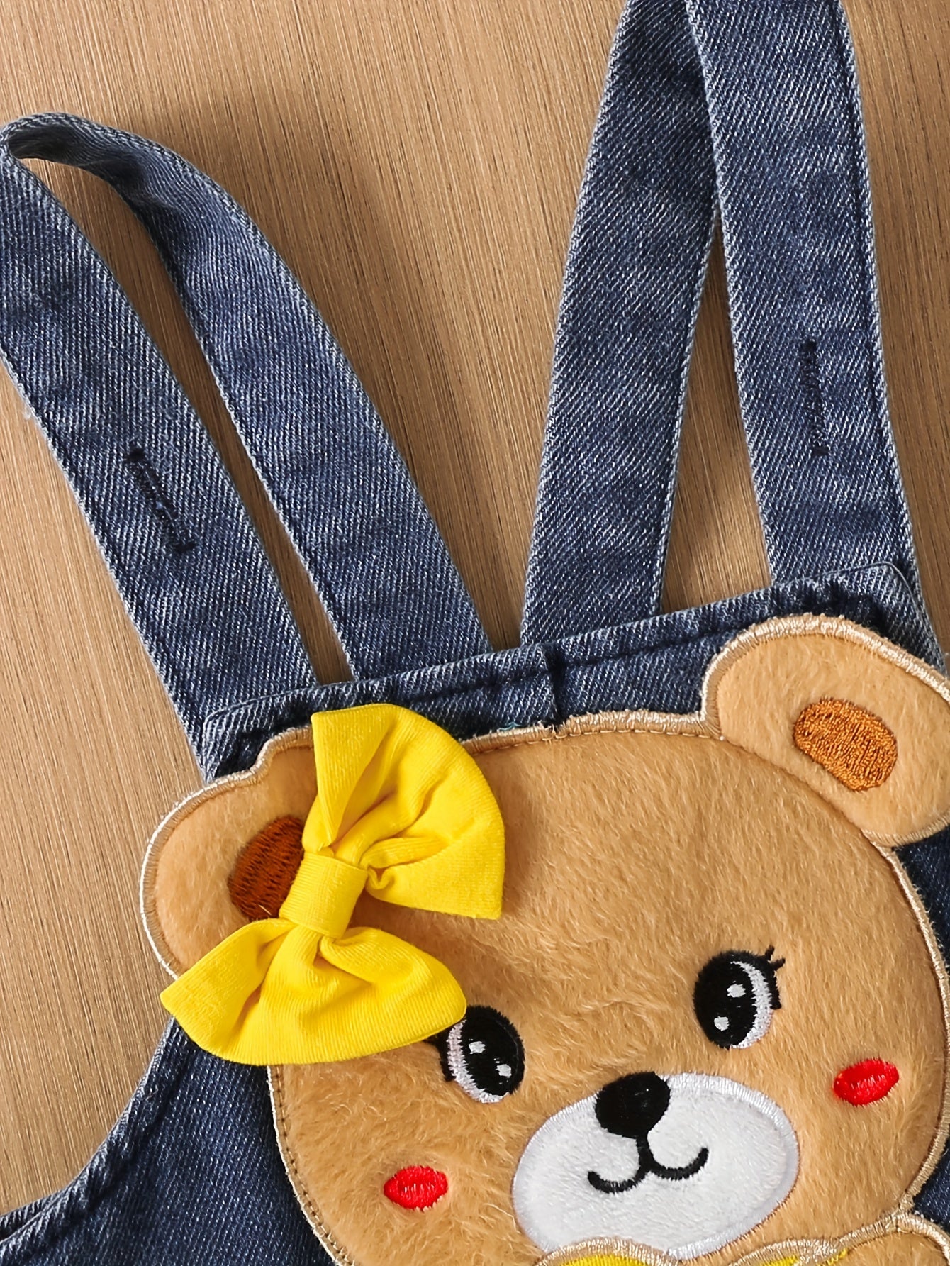 Girls' Knit Romper Set with Denim Skirt and Polka Dot Top for All Seasons