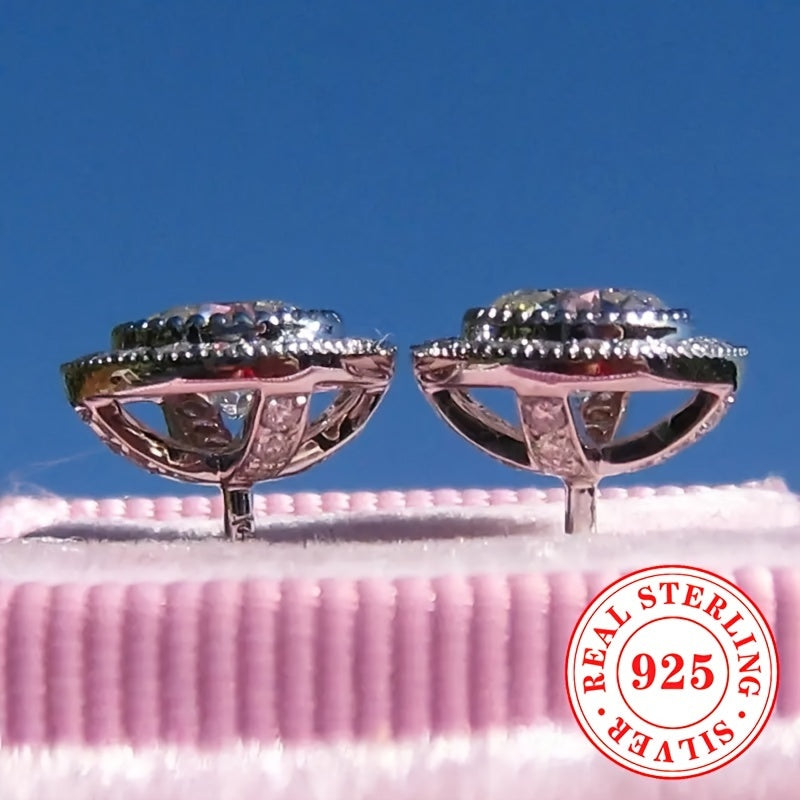 Sterling Silver Earrings for Women Zirconia Wedding Party Jewelry