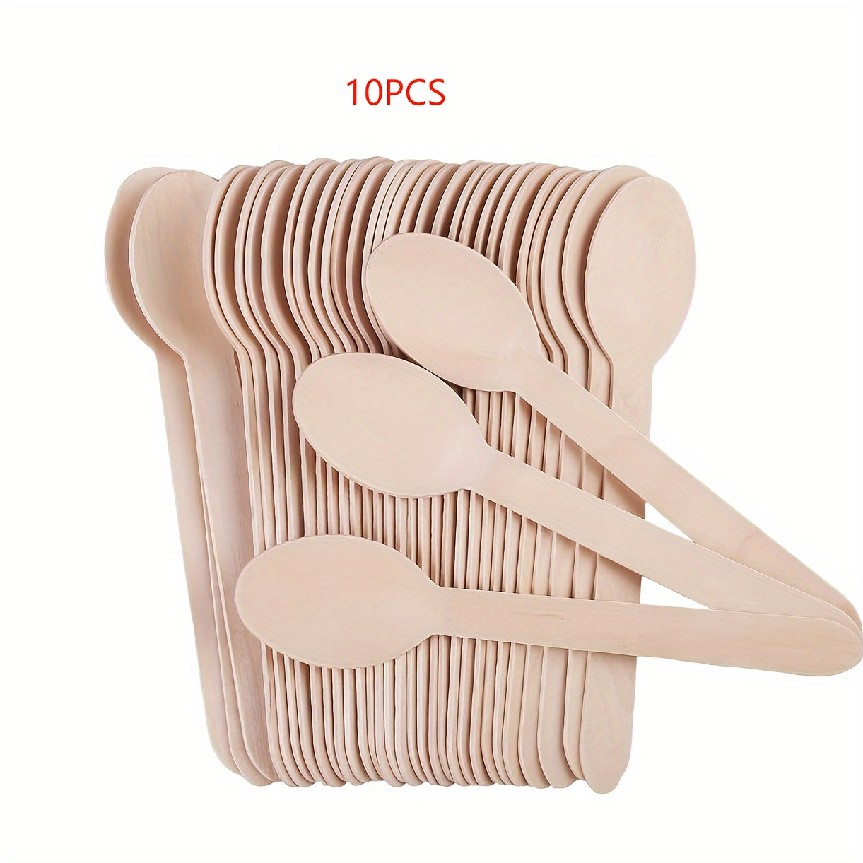 Одноразовые ложки из берёзовой древесины, упаковка по 10, 30, 50, 100 штук для дегустации и сервировки