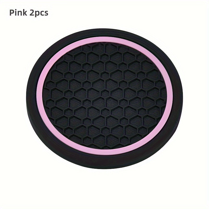 2PCS Car Coasters Honeycomb Pattern Non-slip Dustproof Drink Holder Protector