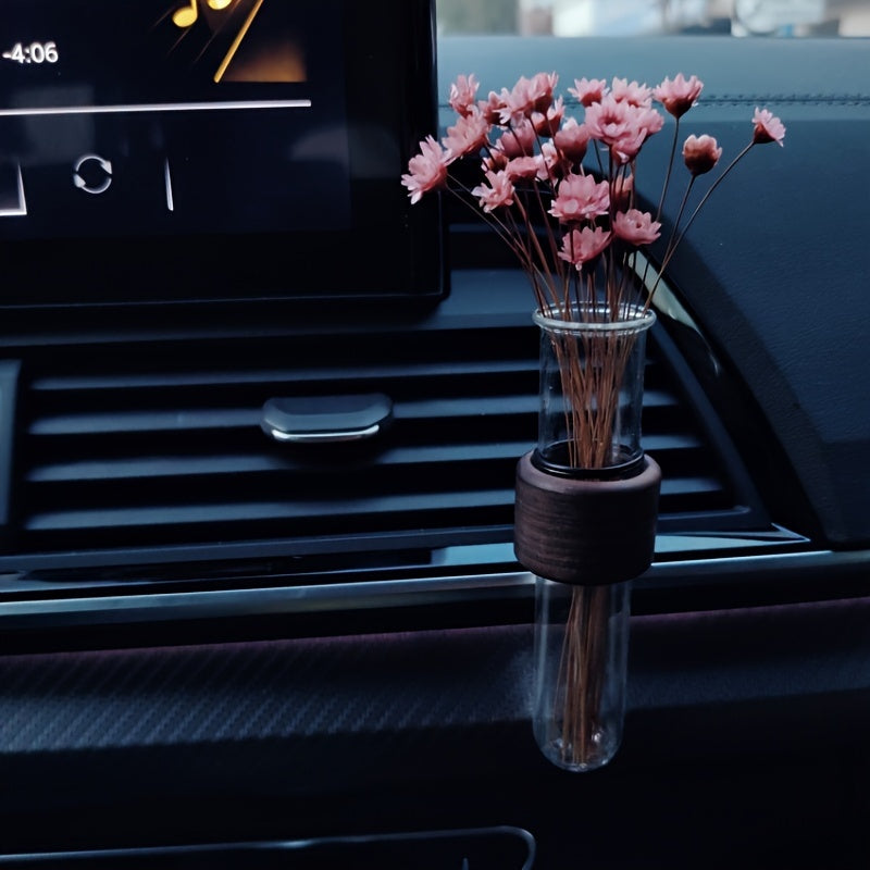 Wooden Car Vase for Center Console Air Outlet Decoration No Flowers