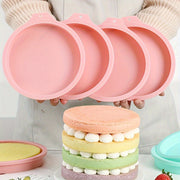 Set of 4 Silicone Round Cake Molds Non-Stick Baking Pans for Cakes and Breads