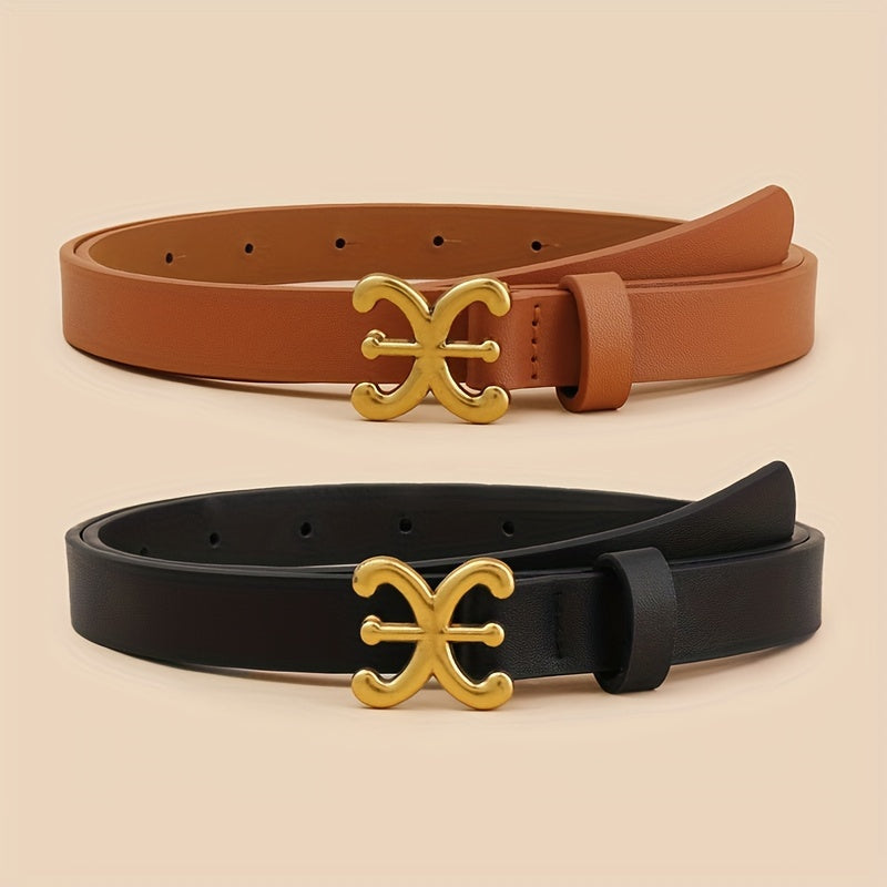 Женский ремень из PU-кожи с металлической пряжкой для джинсов и платьев