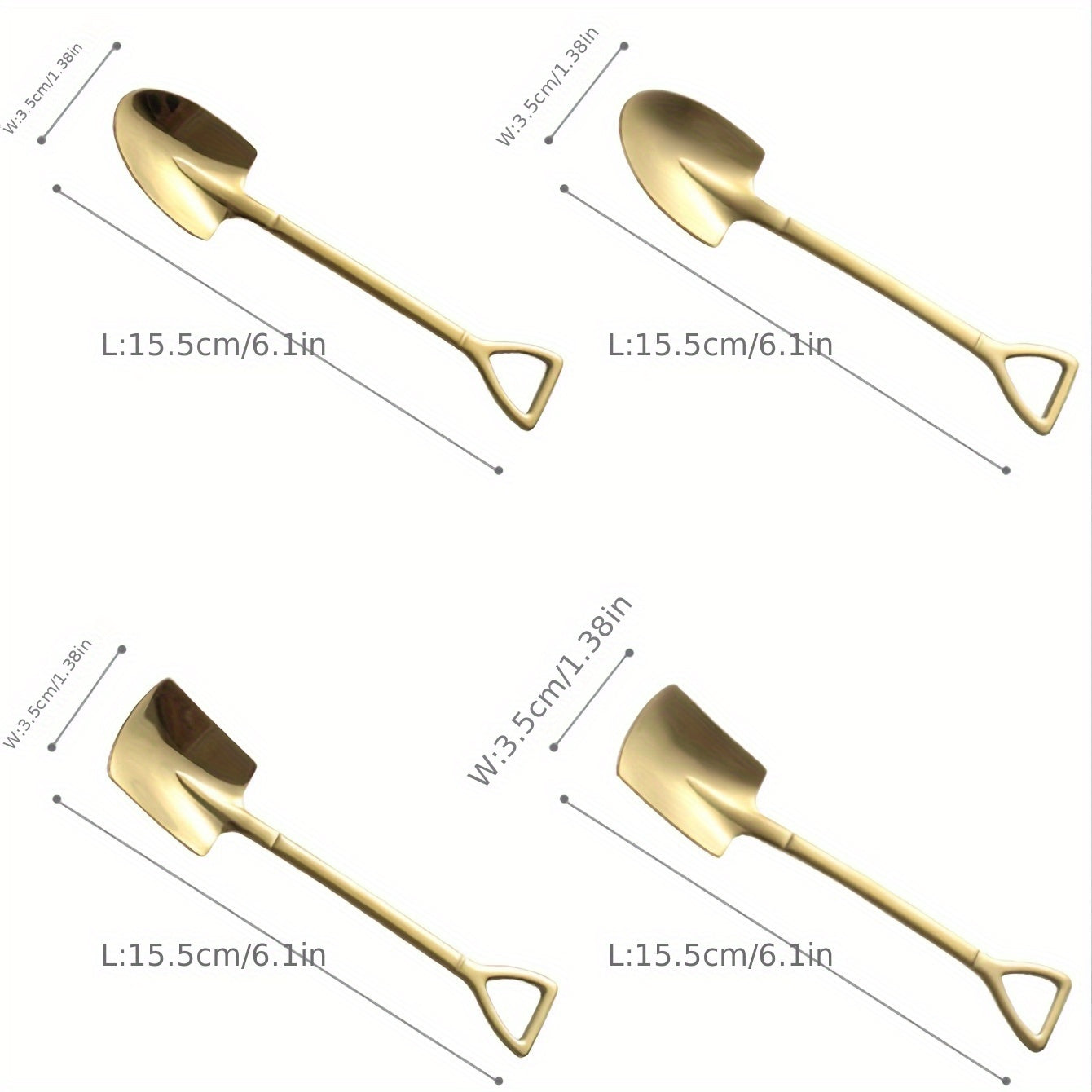 Stainless Steel Dessert Spoon Set with Shovel Design for Home Restaurant Hotel