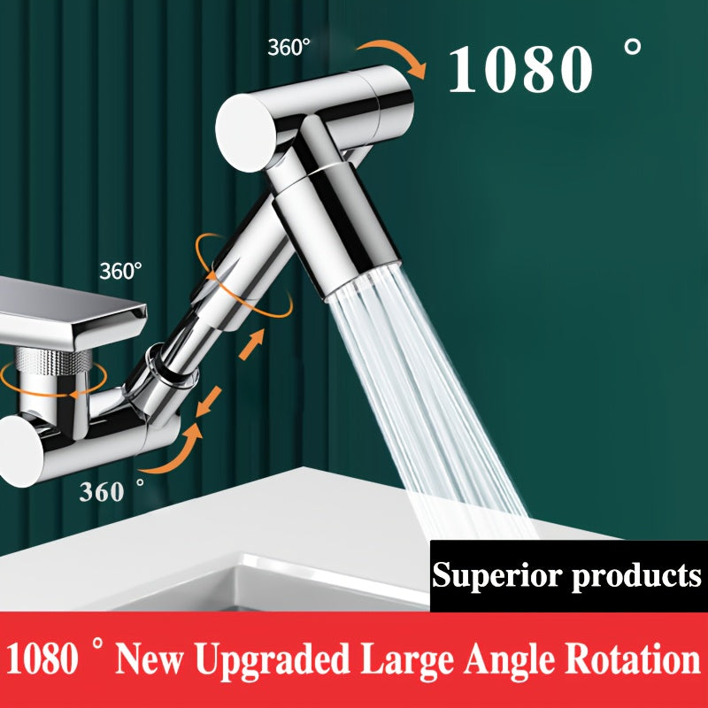 Stainless Steel Kitchen Faucet with 360° Rotation and Dual Water Modes