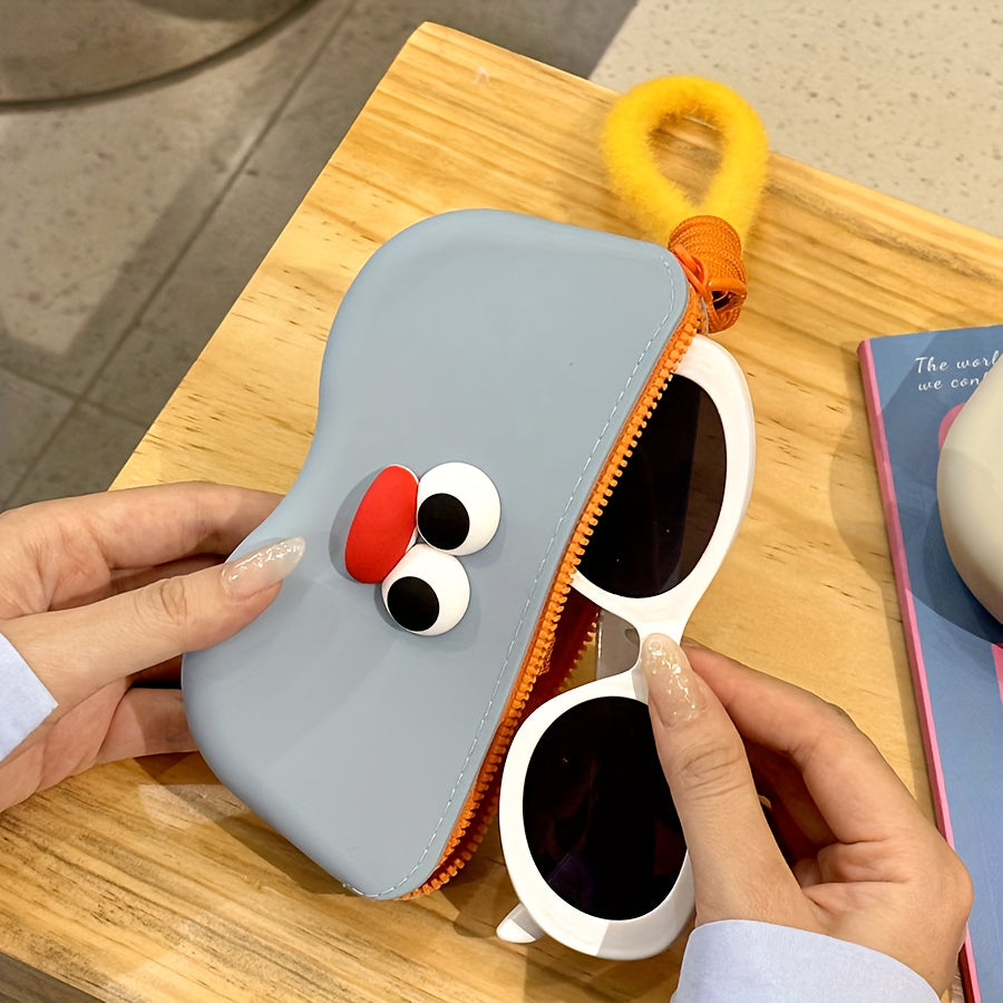 Chiroyli silikon ko'zoynak qutisi, zipper va yorqin tassel bilan - aksessuarlaringizni tartibda saqlash uchun ideal