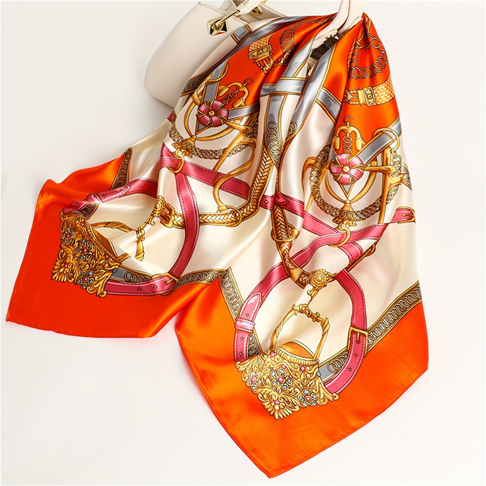Women's 35.4-Inch Square Printed Scarf for Sun Protection Windproof and Stylish Accessories