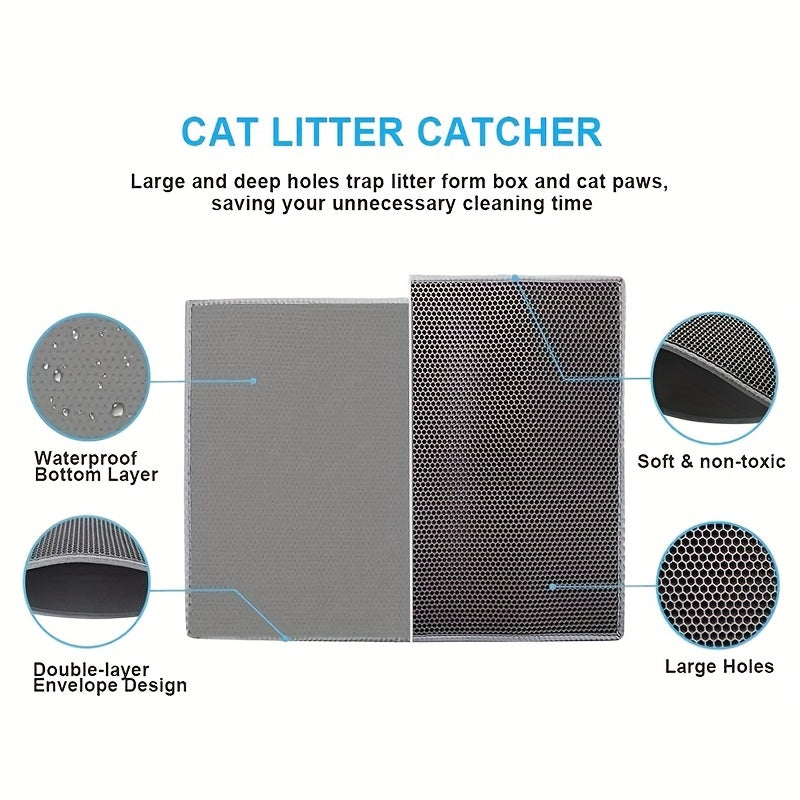 Double Layer EVA Cat Litter Mat Non-Slip Waterproof Large