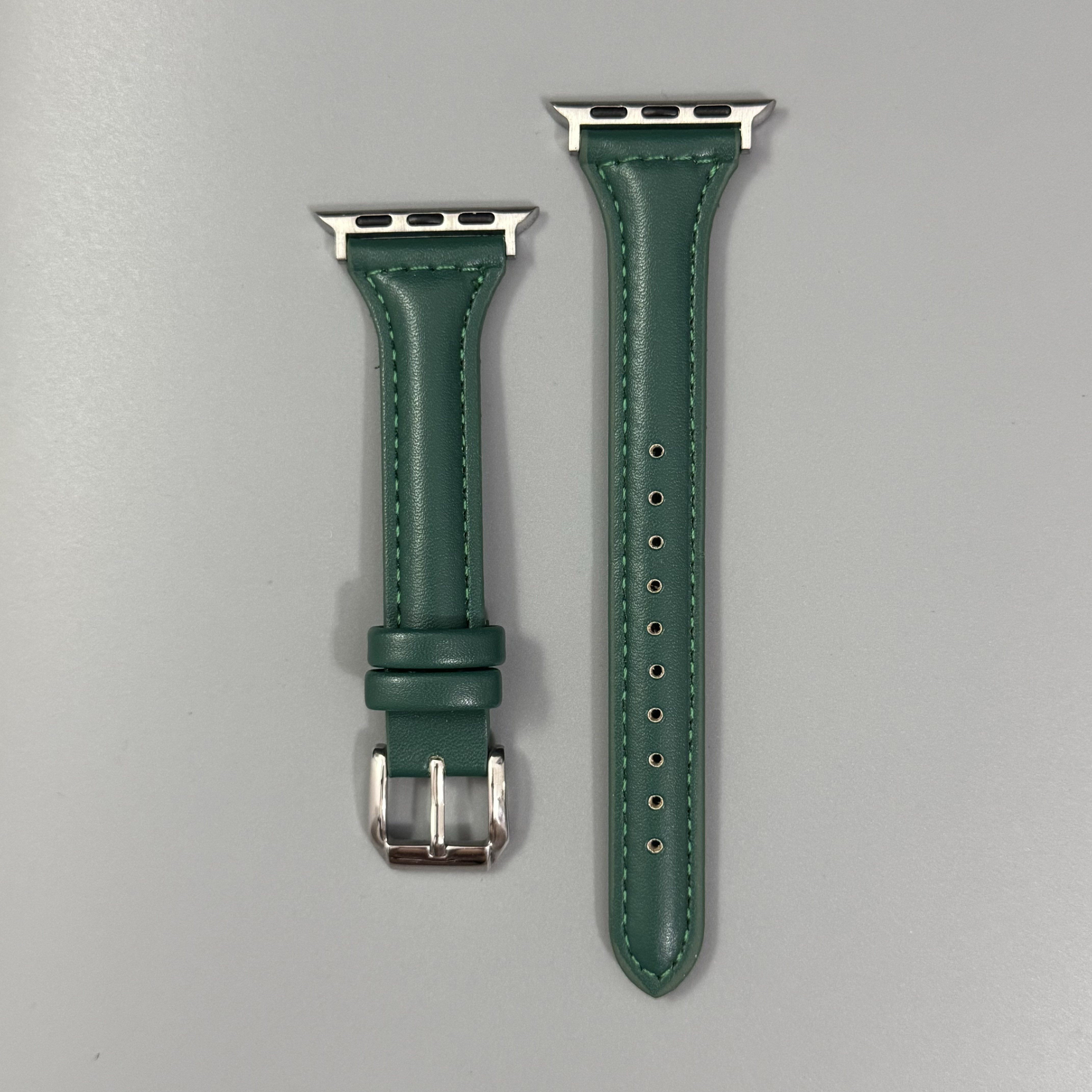 Ultra-Thin Synthetic Leather Watch Strap for iWatch Series 3 4 5 6 7 8 9 Ultra SE