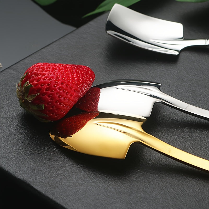 Set of 8 Mini Stainless Steel Shovel Spoons for Desserts Coffee Fruit Ice Cream