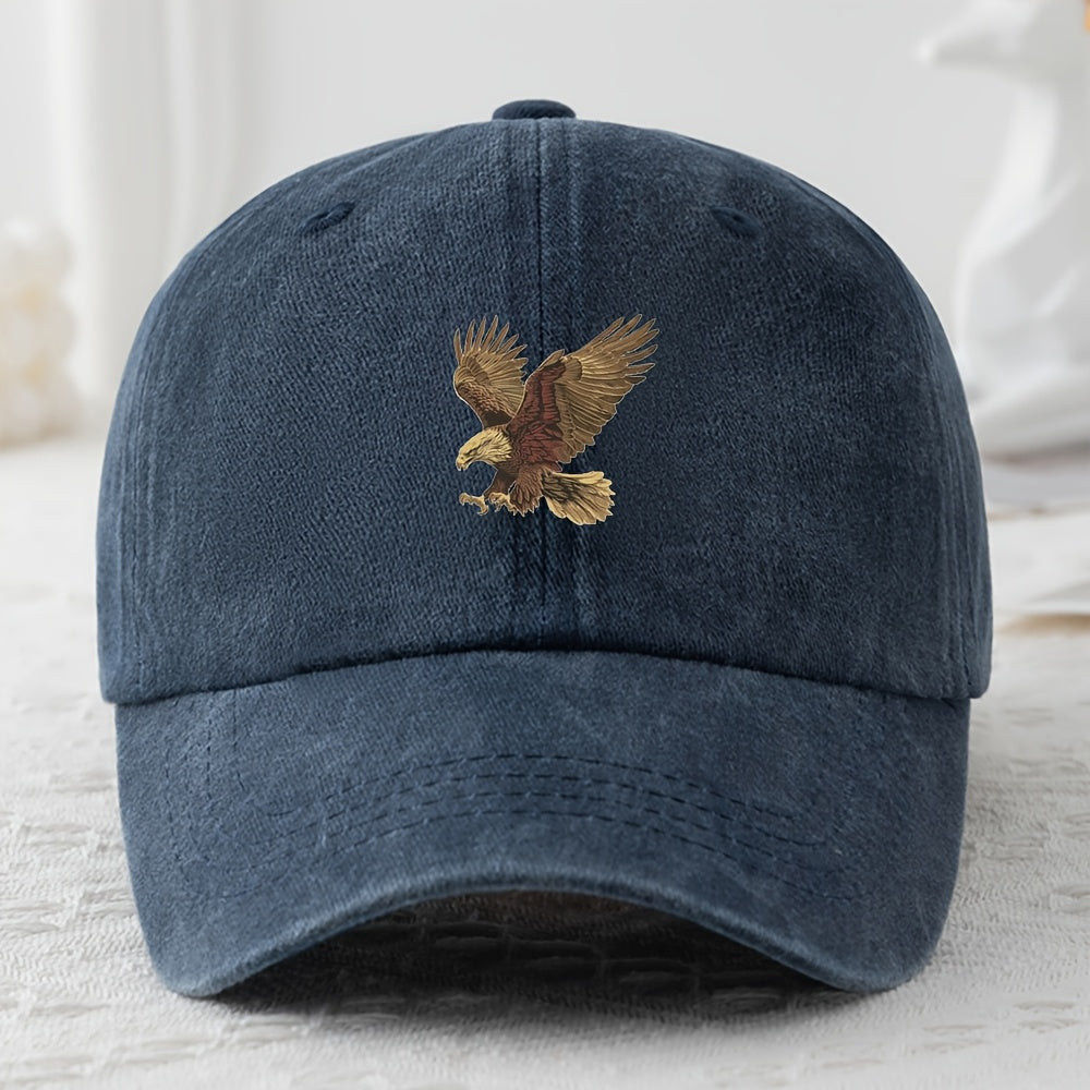Teen Vintage Style Baseball Cap Sun Protection Eagle Embroidery All-Season