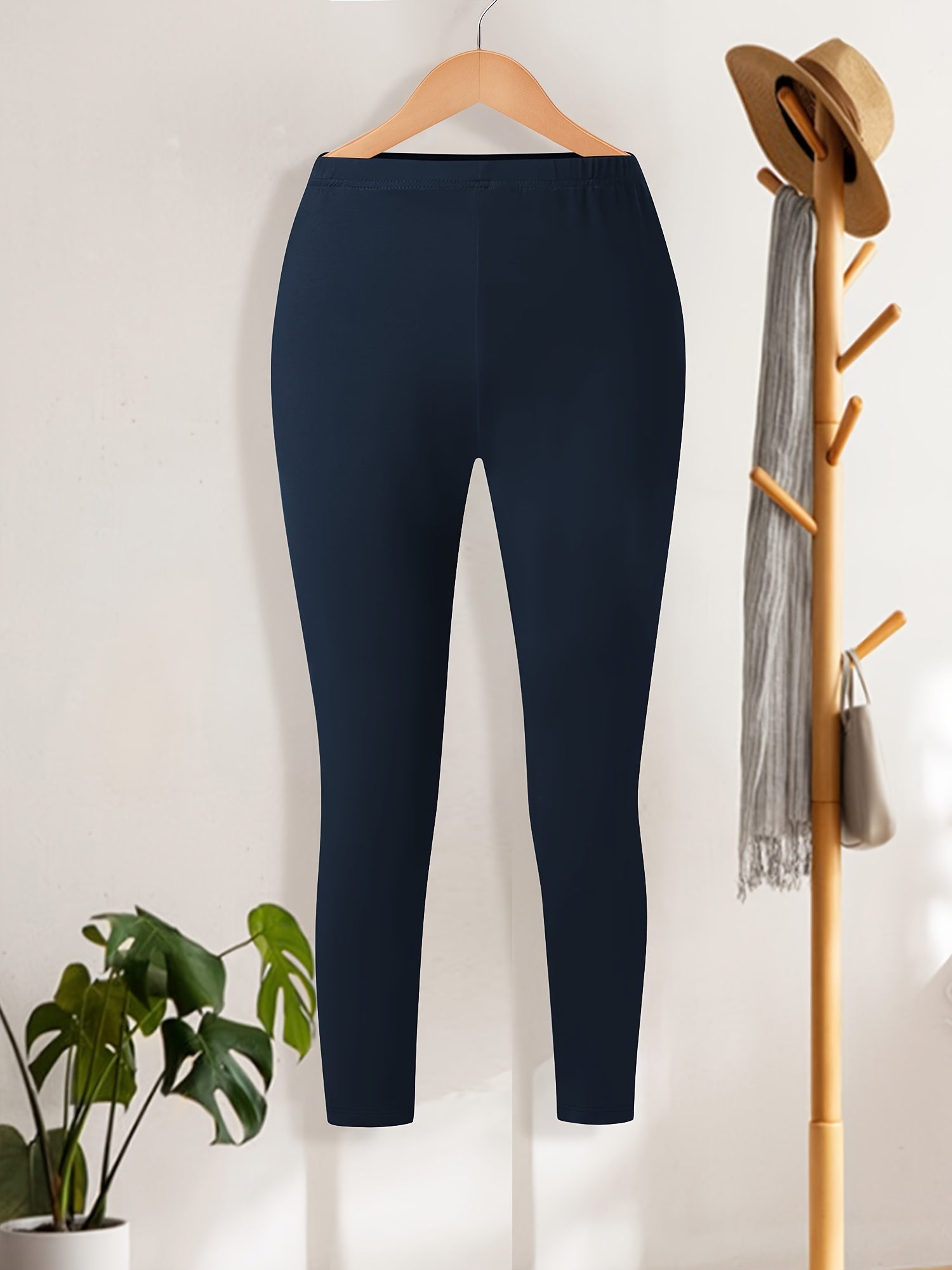 Women's Plus Size High-Waist Cropped Leggings Leopard Print Stretchy Polyester