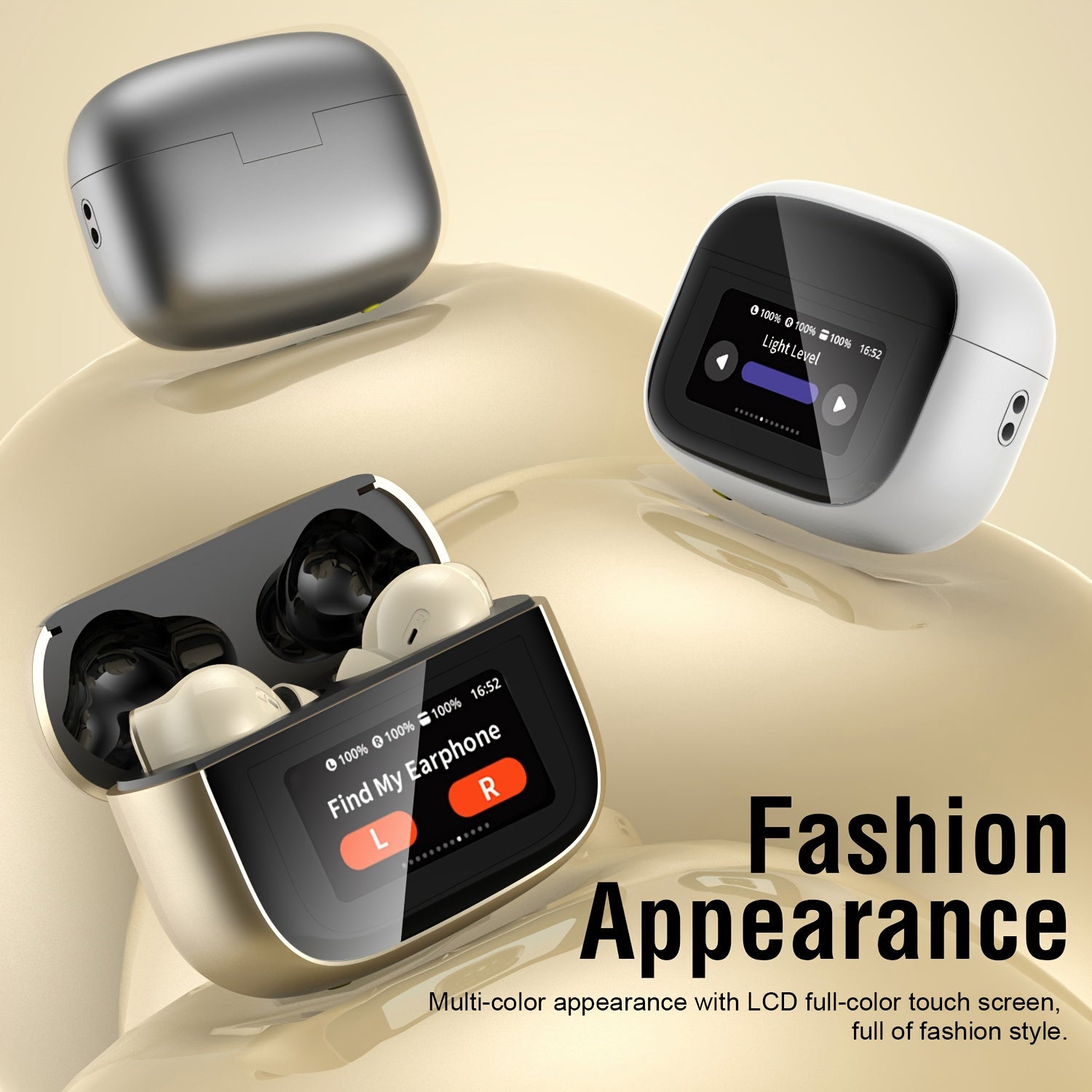 Auriculares inalámbricos con cancelación de ruido Bluetooth 5.4 pantalla táctil larga duración de batería alta fidelidad