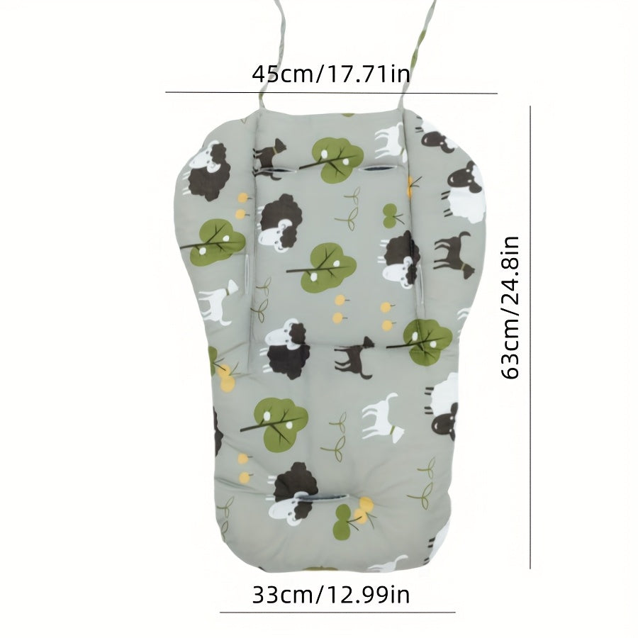 Gray Plush Cushion for High Chairs Strollers and Dining Chairs All-Season Breathable Polyester