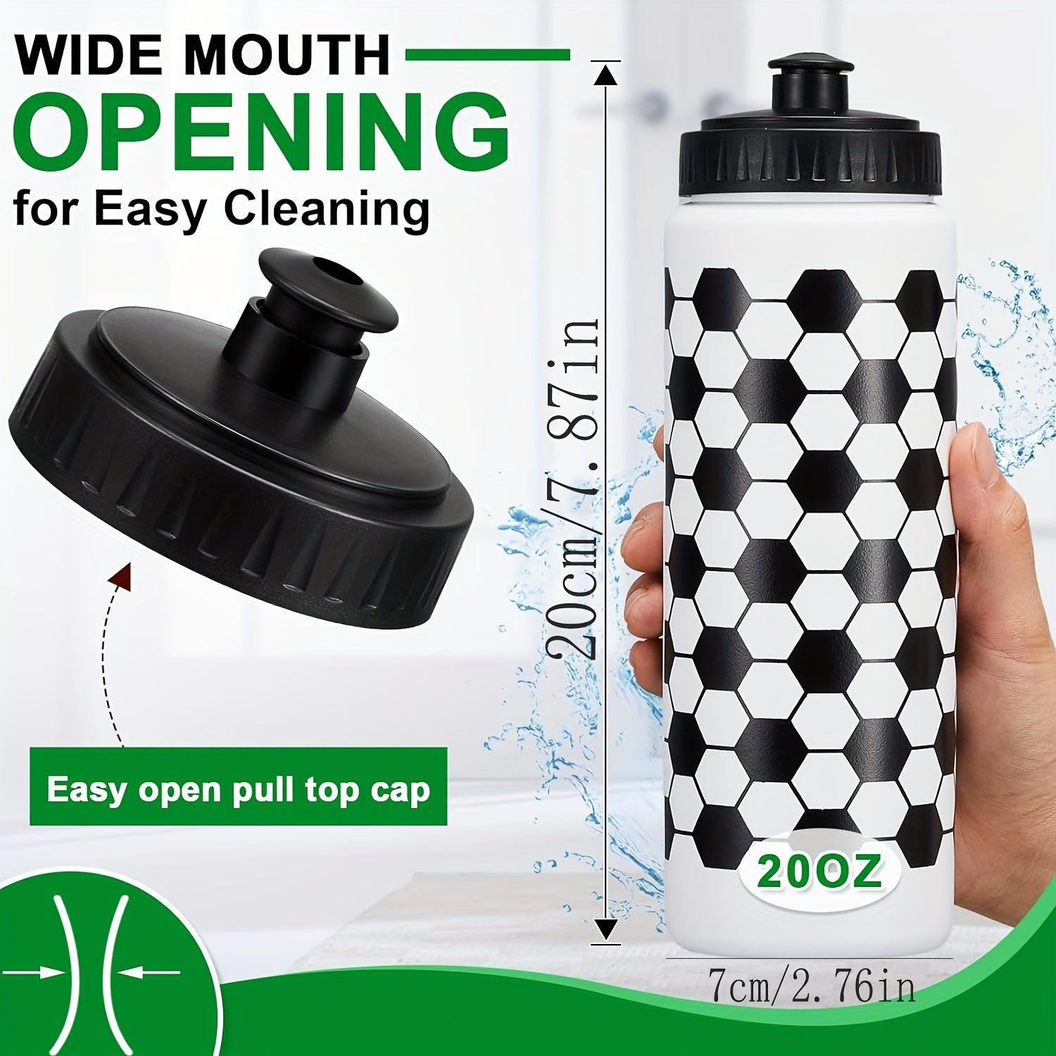 Kids Hexagonal BPA-Free Plastic Sports Water Bottle for School and Outdoor Activities