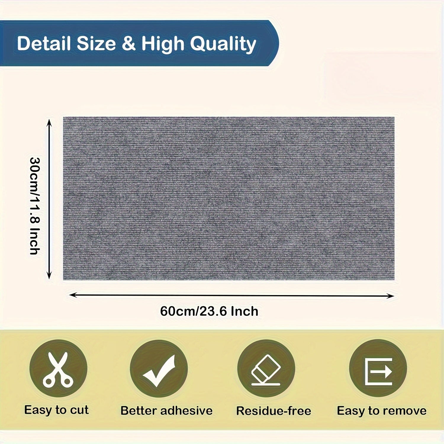 Self-Adhesive Cat Scratching Mat for Walls and Furniture Durable Polyester Fiber