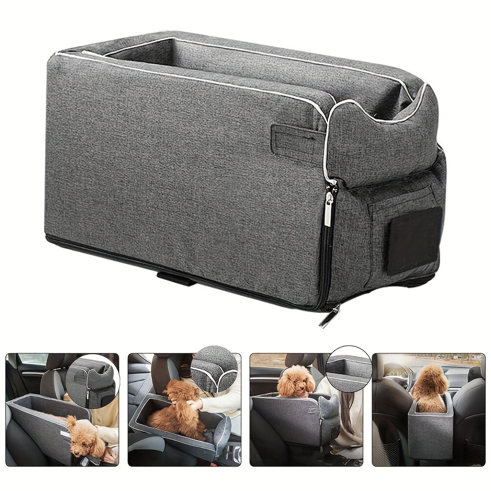 Dog Car Seat for Small to Medium Breeds Durable Polyester Safety Leash Non-Slip Travel Bed