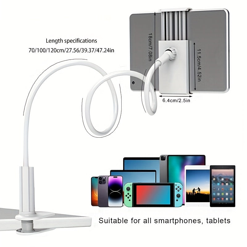 Black White Tablet Phone Stand 360° Rotation Bedside Support