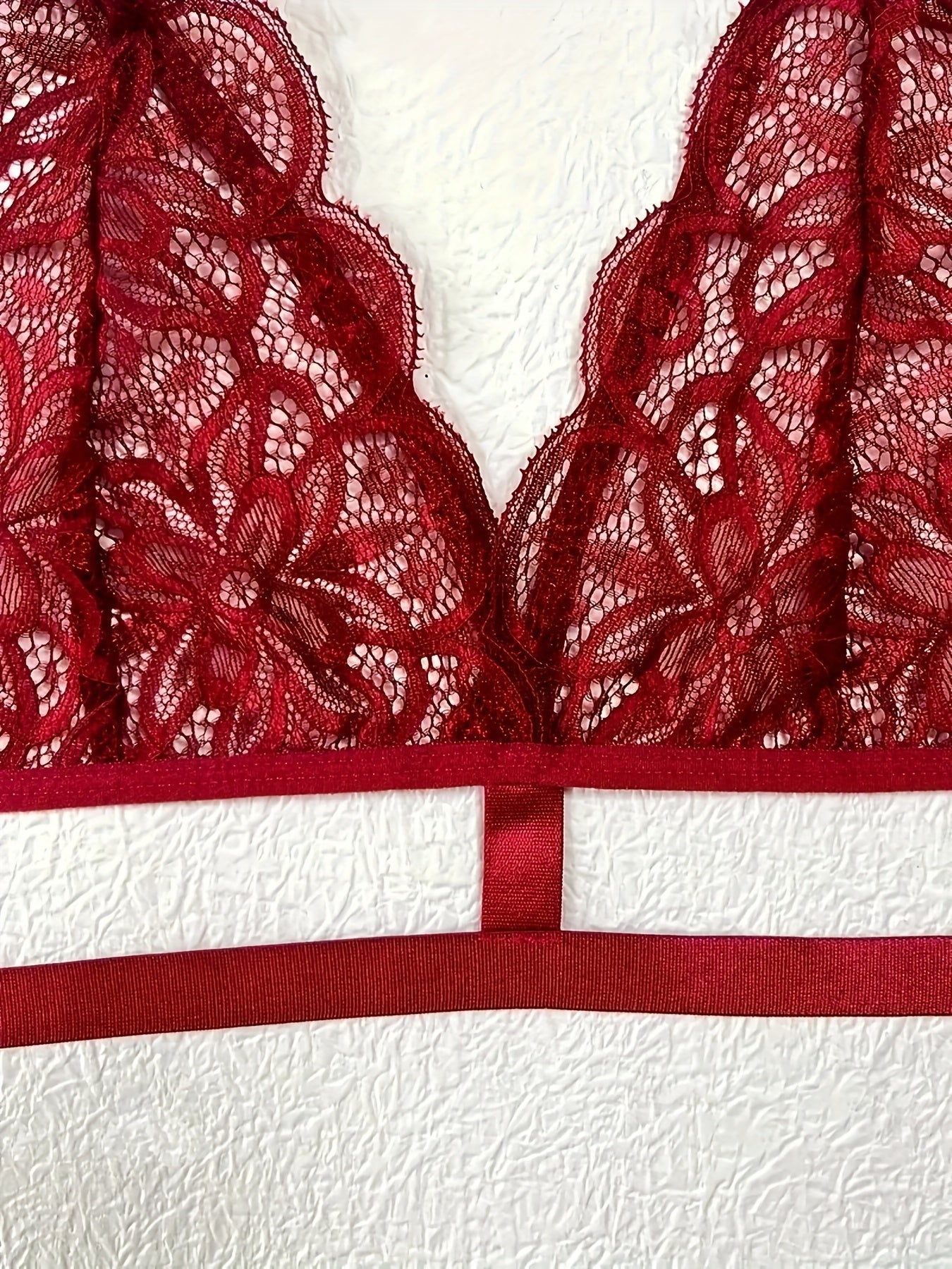 Women’s Lace Patchwork Lingerie Set Bra and Thong