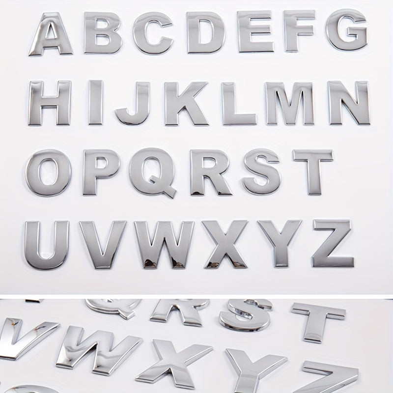 Moslashtiriladigan Kumush 3D Metall Avtomobil Emblemasi Katta Harf Raqami Zink Alloy Tashqi