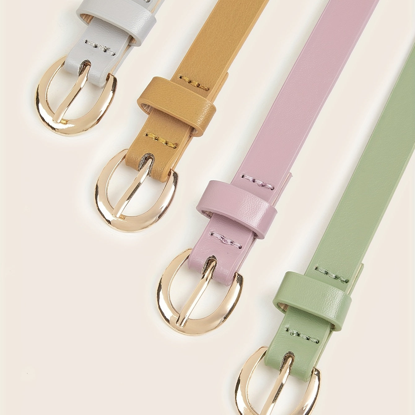 Women's PU Leather Belt with Needle Buckle for Casual Jeans in Solid Colors