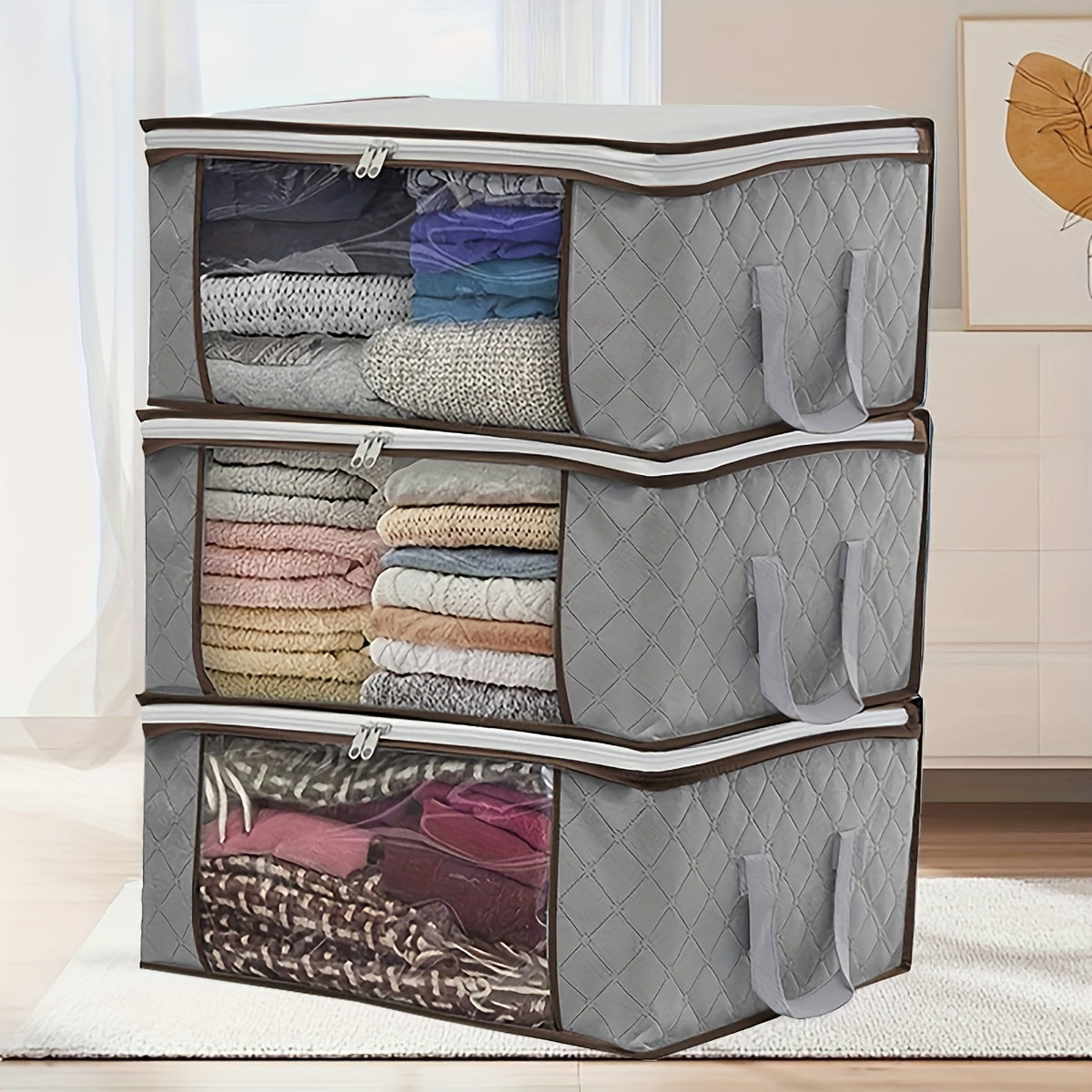 Unwoven Storage Bag for Quilts and Clothing Dust-Proof Collapsible Organizer Gift Box