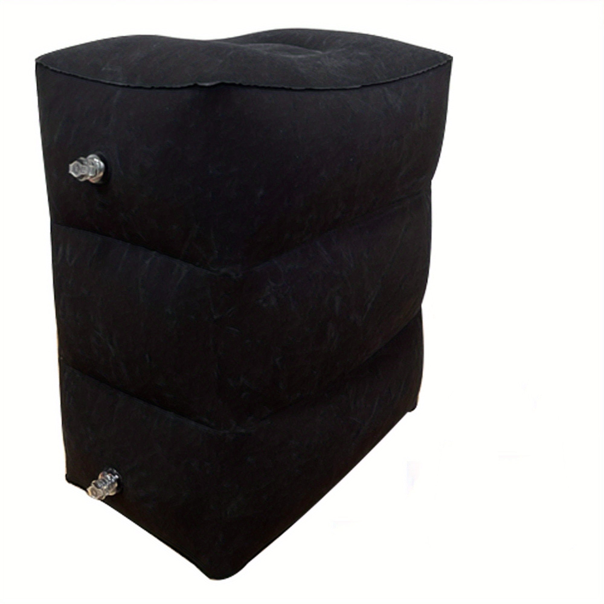 Inflatable Ottoman with Flocking PVC Material Portable Seating for Travel and Office