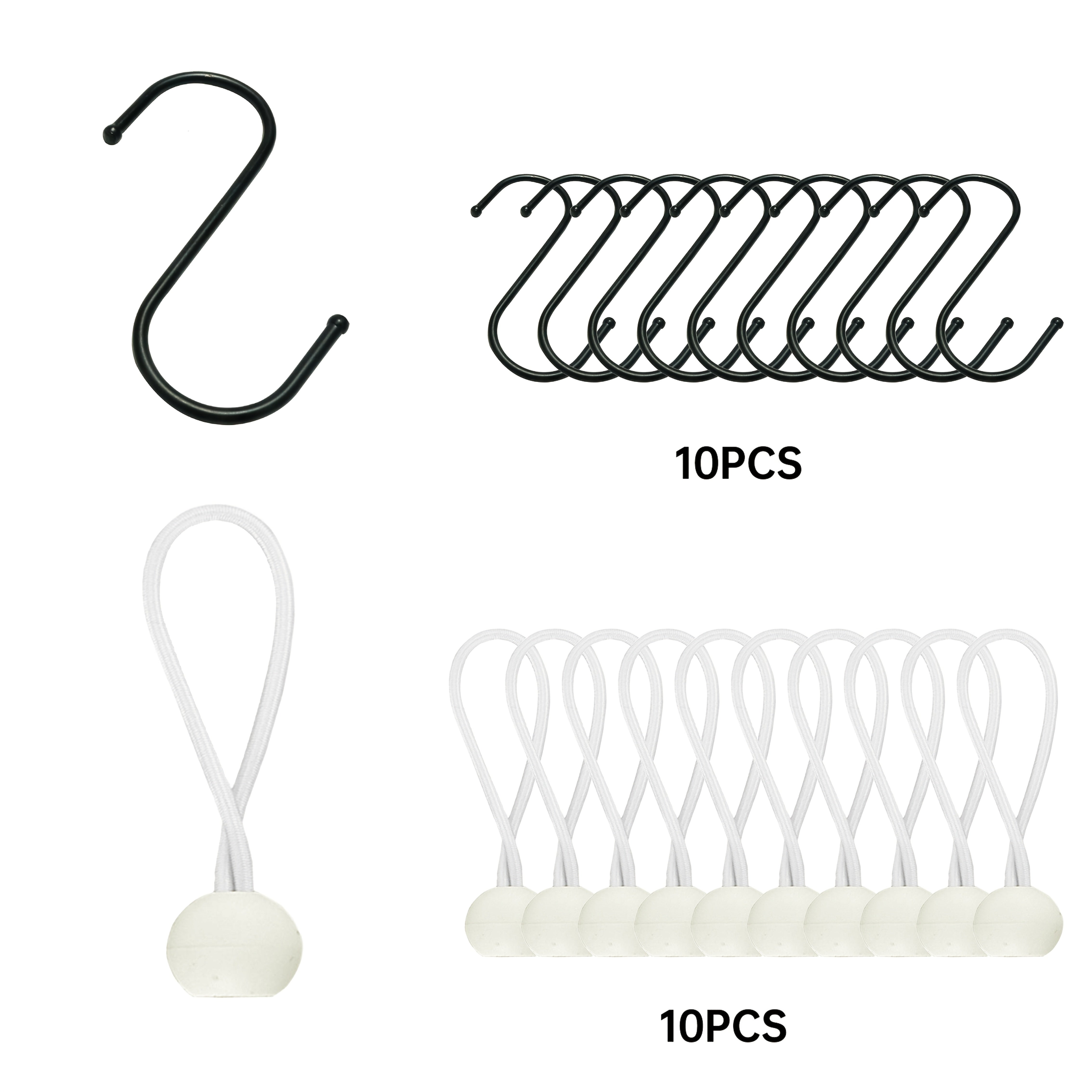 Heavy-Duty Elastic Cord Ties Black Rubber Bands for Camping Camping Gear Bikes Ladders