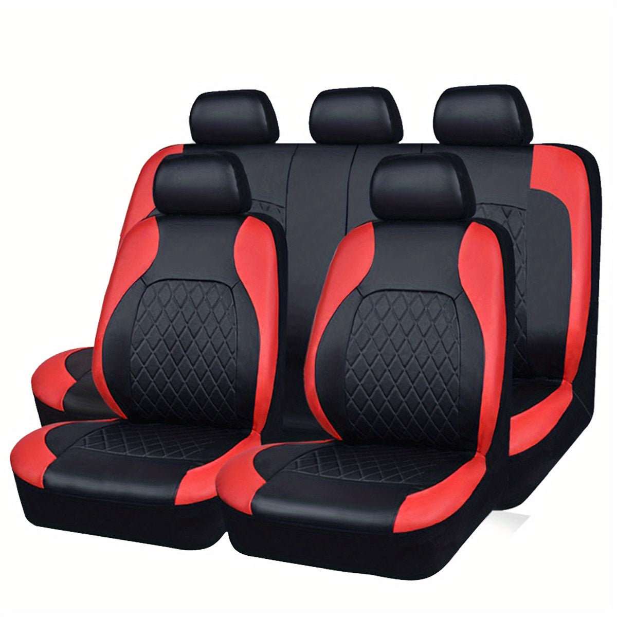 Luxury Quilted PU Leather Car Seat Covers for 5-Seater Vehicles