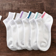 Women’s Striped Ankle Socks 6 Pairs Lightweight Cotton Blend Casual Hosiery