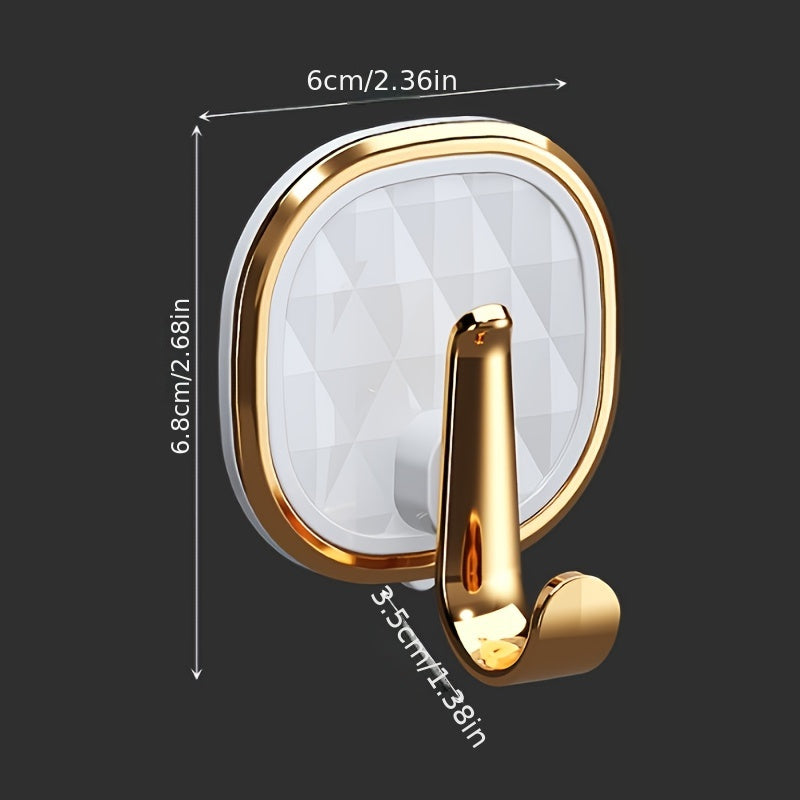 4 Golden Wall Hooks for Clothes Towels and Robes Modern Bathroom Decor