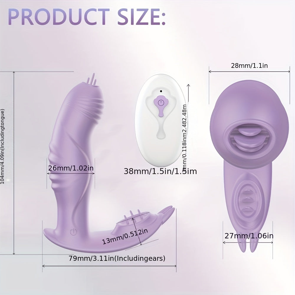 Wireless Wearable Vibrator Silicone G-Spot Licking Remote Control Massager