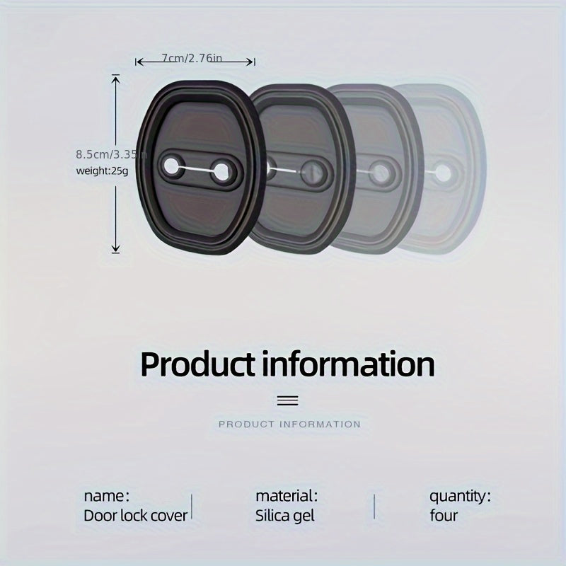 Car Door Lock Cover Silicone Protector Anti-Scratch Shock Absorb Buffer Kit