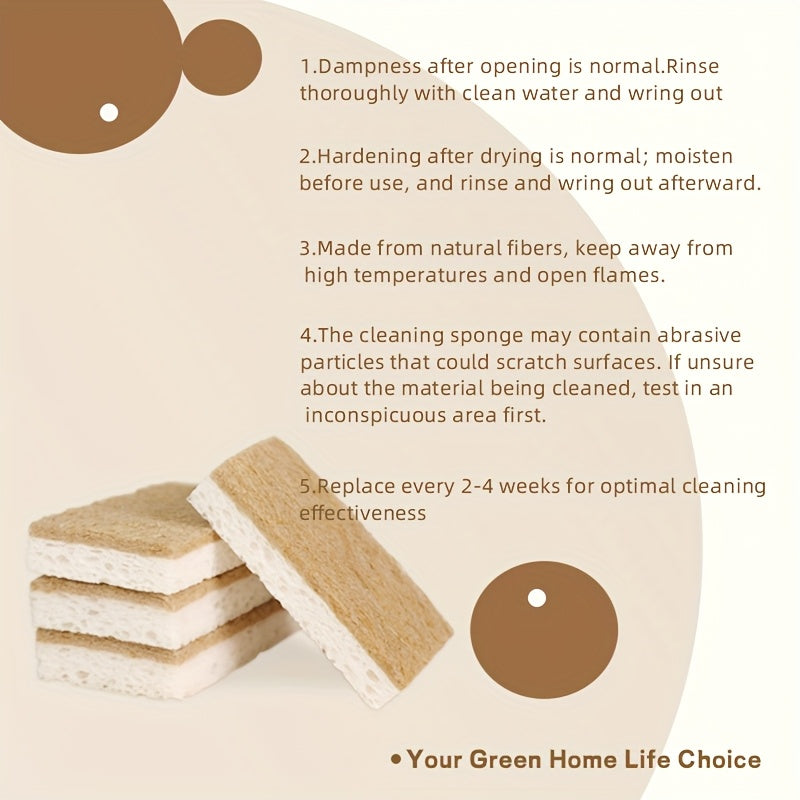 Sellüloza tozalash gubkasi ikki tomonlama yutuvchi biogaziladigan idish tozalash choʻpichi