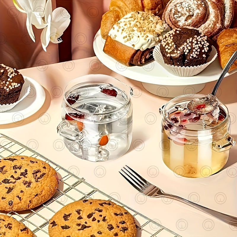 13.53oz Borosilicate Glass Stockpot with Lid Microwave Safe for Soup Custard Pudding