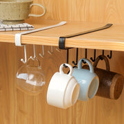 Iron Mug Rack with 6 Hooks Over-the-Cabinet Door Cup Organizer Kitchen Storage