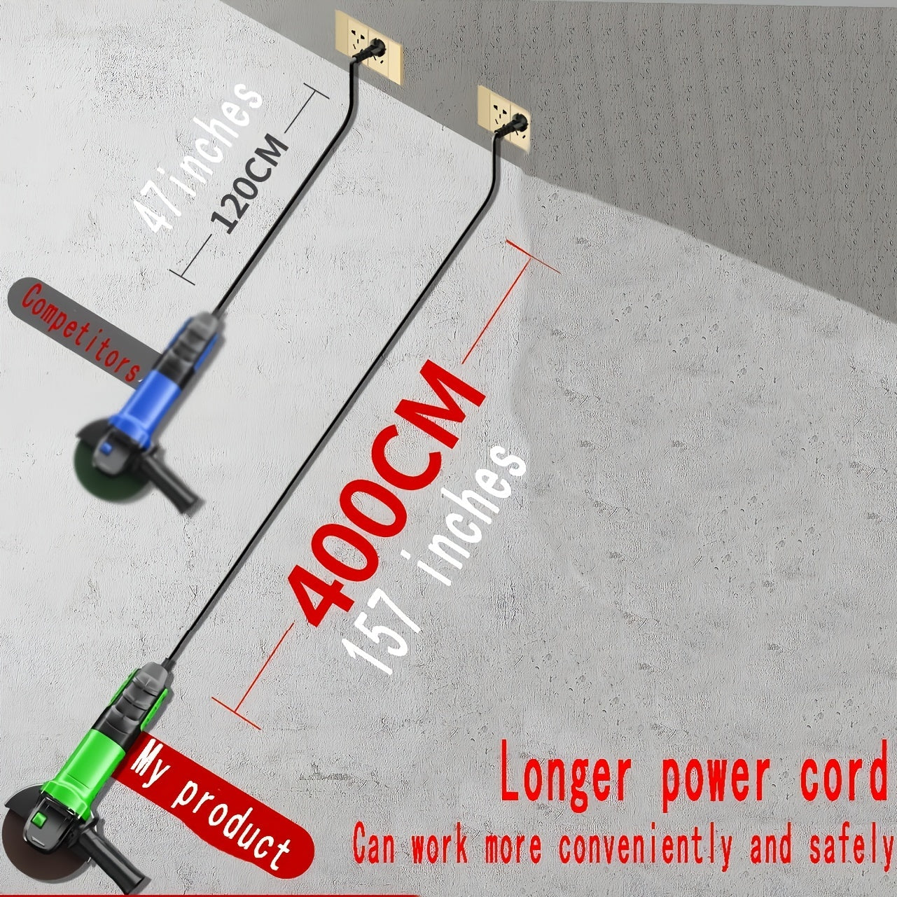 Juego de pulidora eléctrica de 30 piezas con cable de alimentación de 157 pulgadas y potencia máxima de 2500W para decoración del hogar y uso con herramientas eléctricas