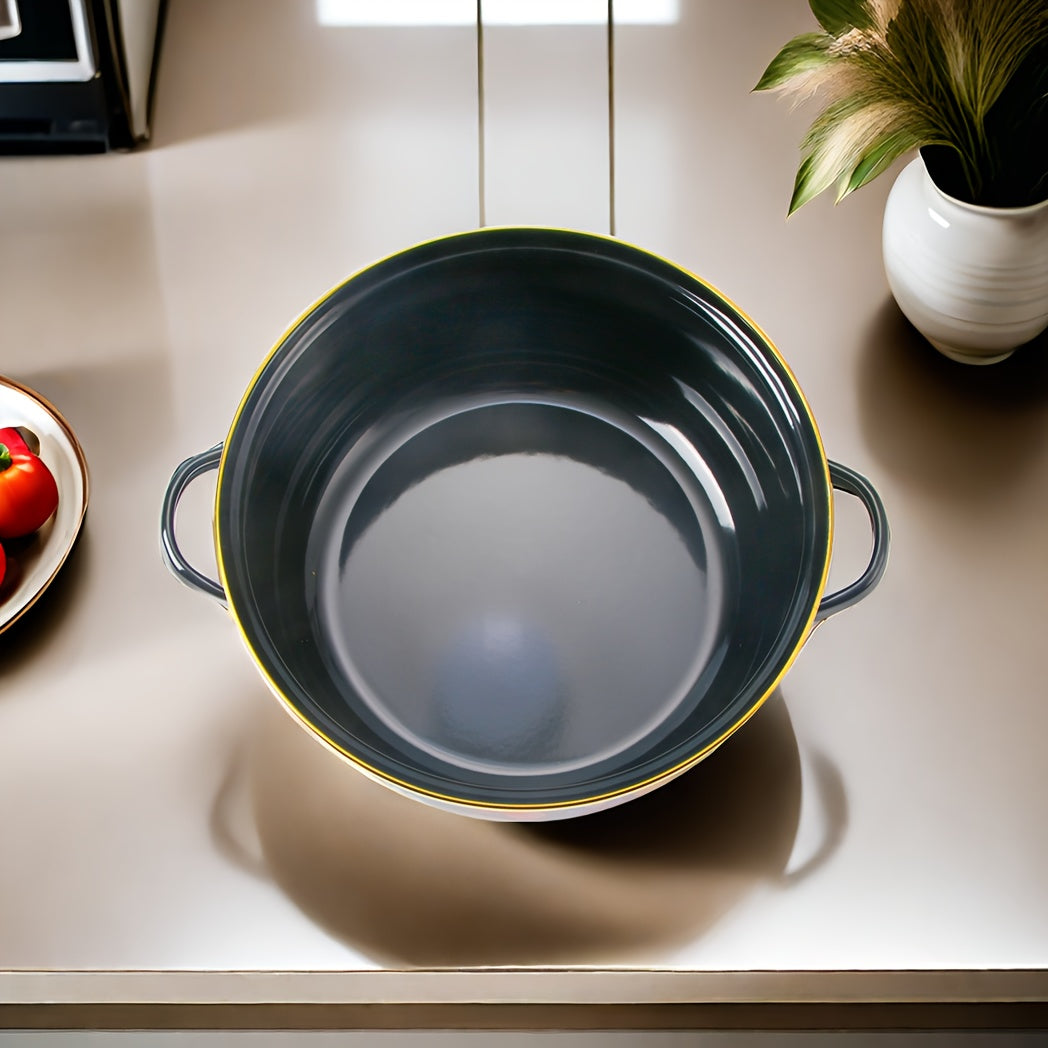 Olla de esmalte multiusos, gran capacidad, adecuada para cocinas de gas y eléctricas