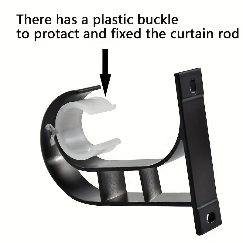 Metal Curtain Rod Bracket Wall-Mounted Shower Curtain Rod Accessories with Screws