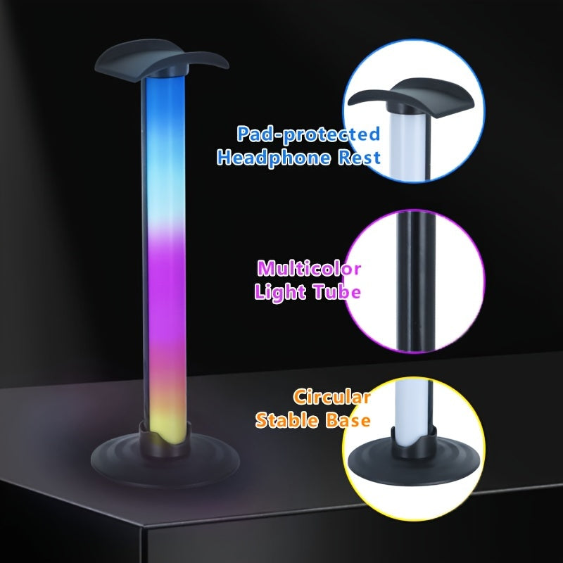 LED Headphone Stand Light with 7 Color Modes USB Charging Indoor Tabletop Gaming Accessory