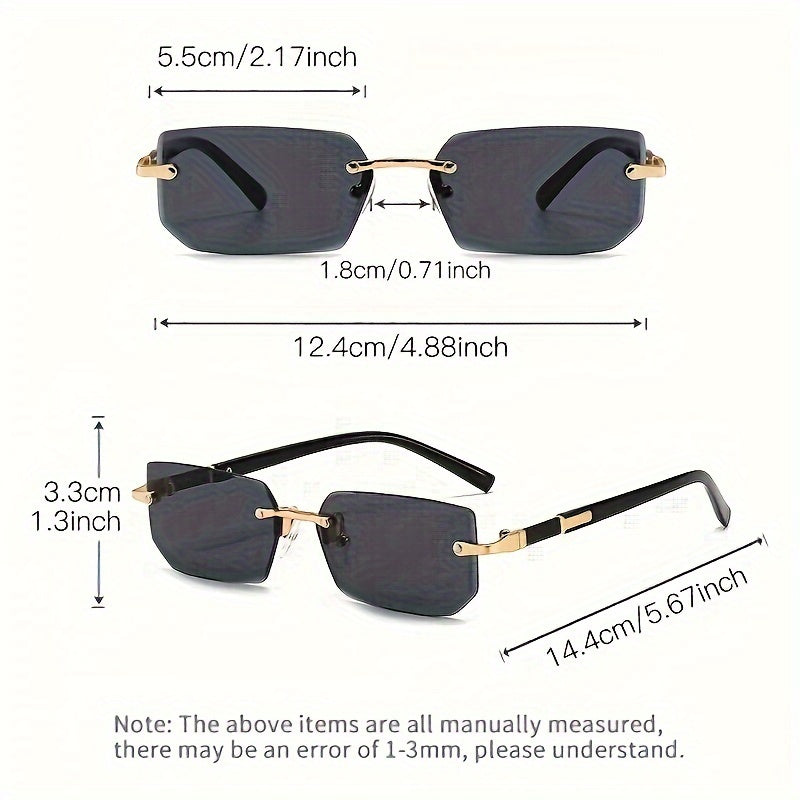 Unisex Fashion Glasses with PC Lenses, Gold Metal Frame, Outdoor and Hiking Use